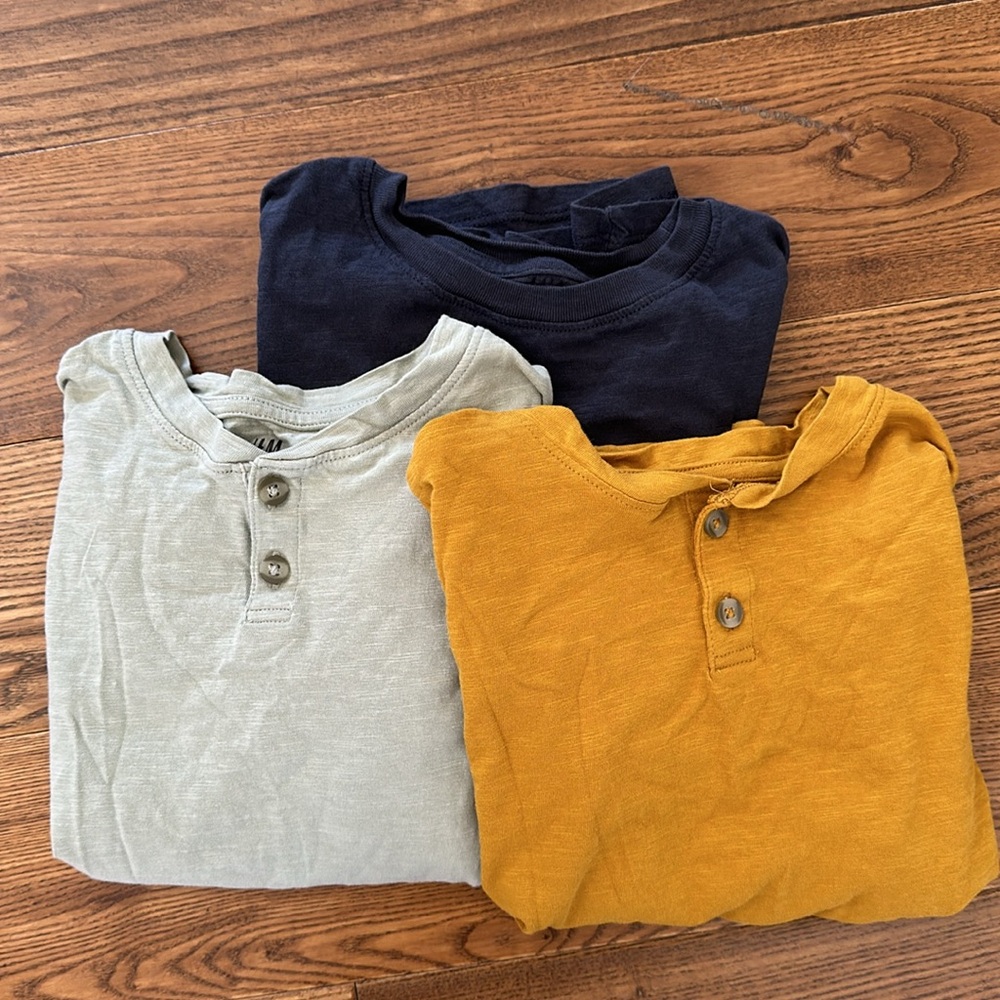 H&M lot of 3 long sleeve kids Henley size 6/7